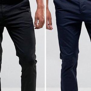 Asos Slim Chinos 2 pair (1 Navy and 1 Black) 31x34